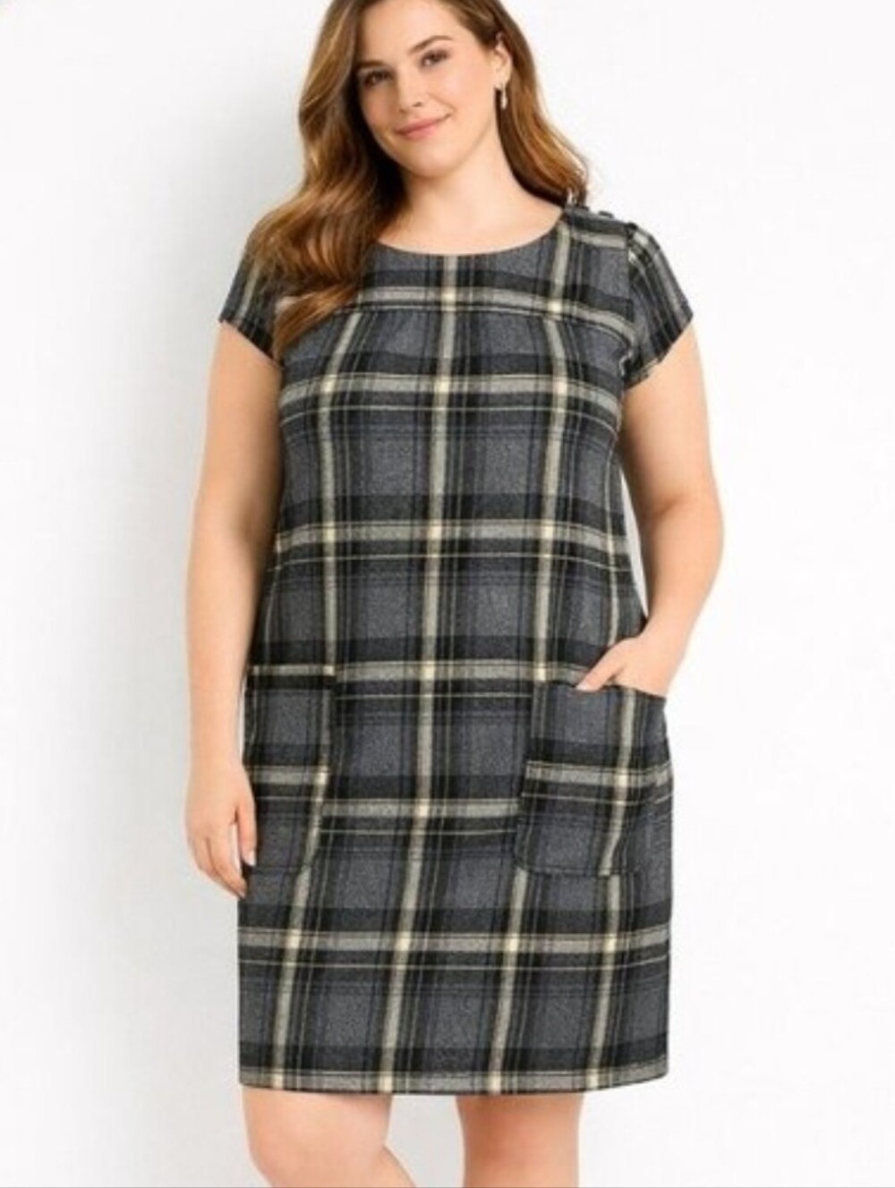 Gap | Plaid Wool Dress Gray Size 10